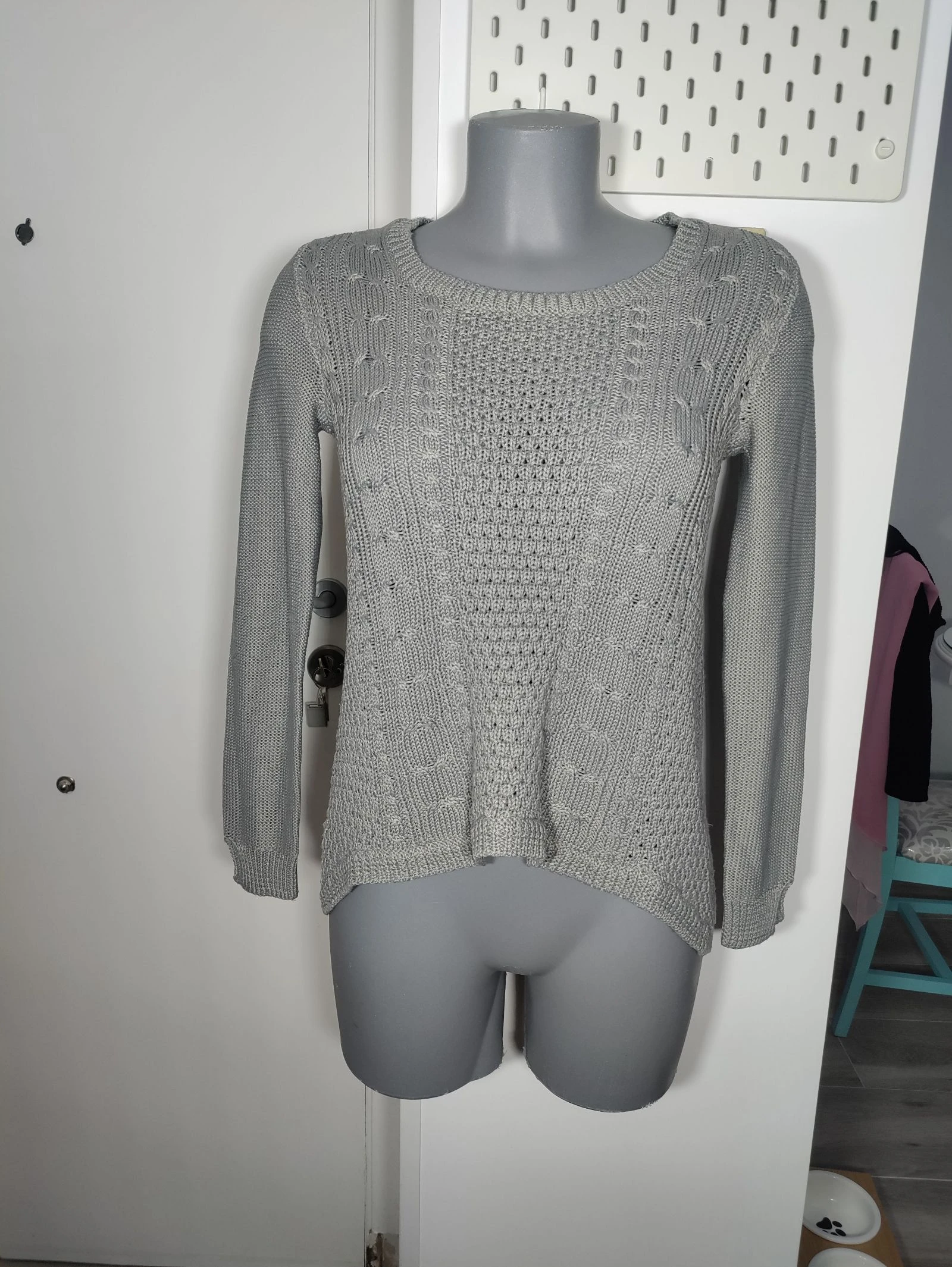 🧶 Jersey gris Zara Knit trenzado – Talla S